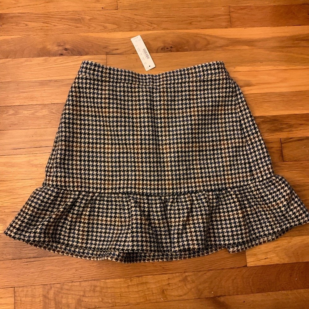 J. Crew Houndstooth Wool Skirt
